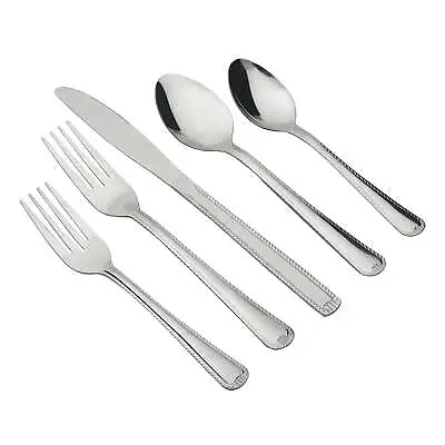 49 Piece Lace Stainless Steel Silver Flatware Value Set With Tray Organizer US • $11.84