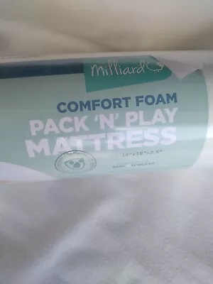 Mattress Milliard Comfort Foam Pack 'N' Play 26x38x2.5 Waterproof Cover New • $9