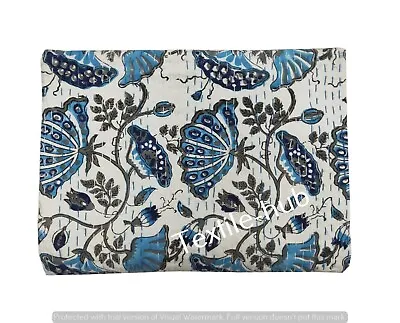 £54 • Buy Indian Kantha Quilt Bedspread Bedding Throw Cotton Blanket Handmade Hand Block