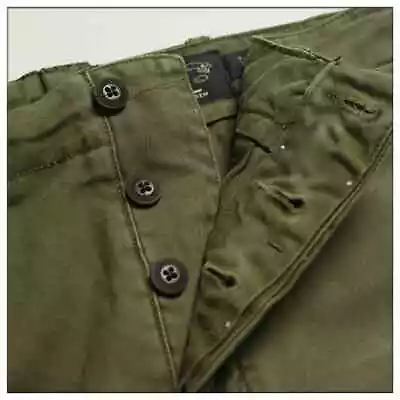 American D0uble RL  Moleskin Cotton  Straight Chino Pants Trousers Olive W34/32 • $119