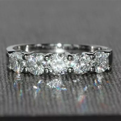 2.00Ct Round Cut Lab-Created Diamond Engagement Ring 14K White Gold Finish • $70.49