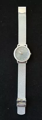 Fossil Neely ES4313 Silver Tone Watch W/Crystals Mesh Band 6 -7.5  New Battery • $16.24