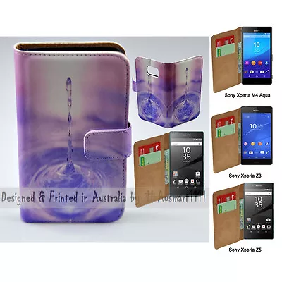 For Sony Xperia Series Liquid Splash Theme Print Wallet Mobile Phone Case Cover • $13.98