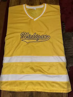 VTG 1980s Michigan Wolverines Hockey Jersey Made In USA L • $34.99