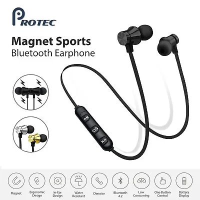 $9.95 • Buy Sweatproof Wireless Bluetooth Earphones Headphones Sport Gym For IPhone IPad