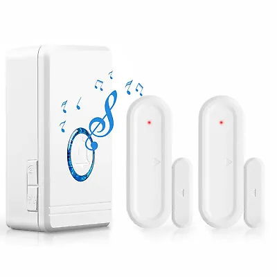 Wireless Door Open Chime Entry Alert 48 Ringtones 2 Magnetic Sensor + 1 Receiver • $20.54