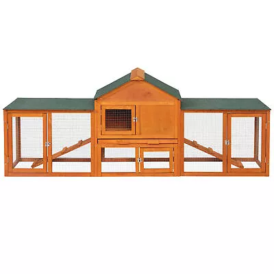 84  Rabbit Hutch Cage Chicken Coop 2-Story Wooden Small Animal Pet House W/Run • $129.99