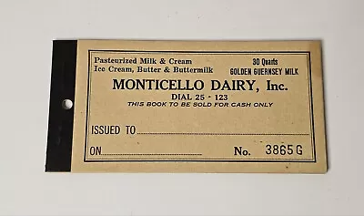Monticello Dairy Charlottesville Virginia Vintage Coupon Book 1940s • $16