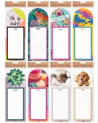 £3.49 • Buy Magnetic Meal Planner & Tear Off Shopping List Note Pad 8 Design With Pencil