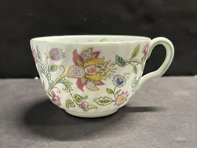 Mintons Haddon Hall Green Rim Chintz Tea Cup Bone China England B1451 • $28.12