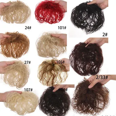 Curly Wavy Hair Piece Topper Cover Toupee Clip In Hairpiece Top Hair Extension.. • $8.77