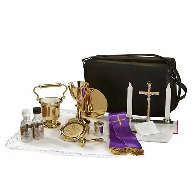 Mass Kit With Holy Water Pot Sick Or House Call Set In A Case For Church11 In • $370.39