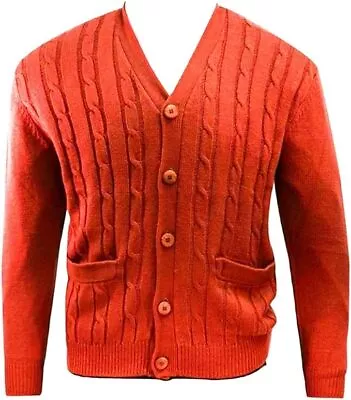 NWT Large Tall LT Premium Cable Knit Cardigan Button Up Sweater 100% Acyrlic • $59.95