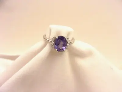 Large Oval Tanzanite Ring In Semi-Halo Setting Size 7.25 • £65.24