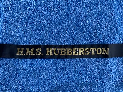 Cap Tally - HMS HUBBERSTON - Royal Navy Ton Minesweeper - Naval Hat Band Ribbon • £11.97