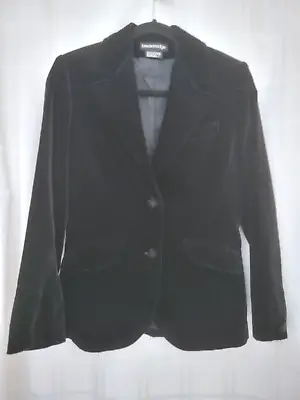 Breckenridge Black Velvet Vintage Jacket Blazer Women's 6 Two Button Riding Coat • $14.99