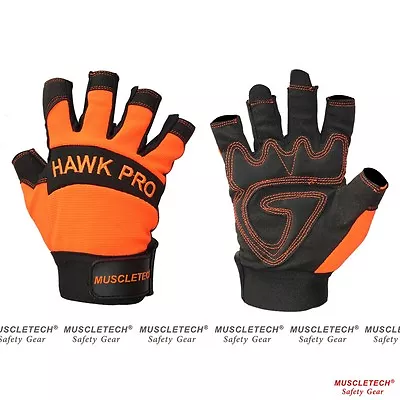 Finger Less Leather Mechanic Work Gloves Safety Work Gloves Riggers Gloves  • $14.99