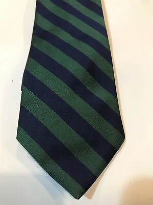 BROOKS BROTHER Silk Navy And Green Striped Design Tie BRAND NEW • $29.99