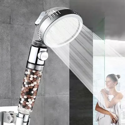 Filtered Shower Head With On Off Switch High Pressure Handheld Showerhead • £10.99