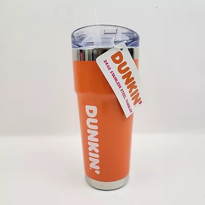 $85 • Buy DUNKIN DONUTS 24oz Travel Mug Tumbler Stainless Steel Brand New 2020 Orange