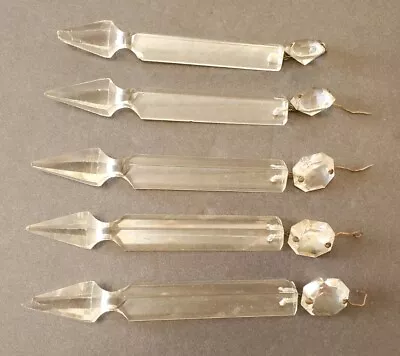 Vintage 6 Inch Glass Spear Prisms Crystals Drops For Hanging Lamps Chandelier  • $21.99