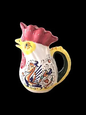  Vintage Boston Warehouse Rooster Pitcher~1994~Hand Painted Ceramic~ Farmhouse  • $24.99