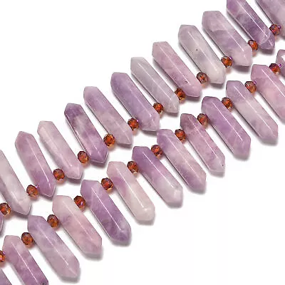 $28.99 • Buy Lepidolite Graduated Top Drill Faceted Points Size 8x25-8x35mm 15.5'' Strand