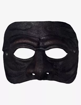 Venetian Mask Male Black Leather Columbine Made In Venice Italy! • $45.99
