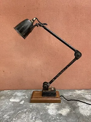 Antique Vintage 1940's Industrial Machinists Lamp Light Rewired Ready To Use • $221.07