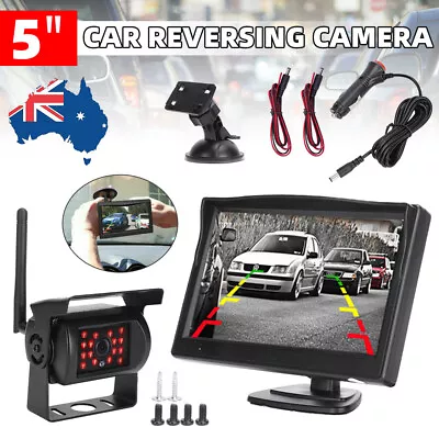 Reverse Camera Truck Car Caravan Trailer HD 5  12V 24V Wireless Reversing Kit • $68.95