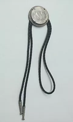 1972 Bolo Mens Necktie Bootlace 40% Silver Dollar Eisenhower Dollar Coin Vintage • $22.50