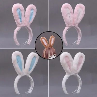 Plush Rabbit Ear Headband Lolita Bunny Ears Hair Band Anime Maid Hair Hoop • $5.55