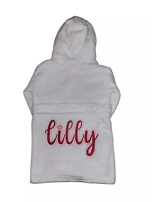 Personalised Embroidered Girl Boy Dressing Gown Robe Embroidered Name Bear Ears • £10.95