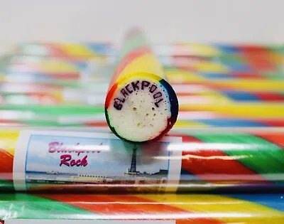 £7.50 • Buy 10 Sticks Of Blackpool Rock - Fruity Rainbow Flavour - Made In Blackpool