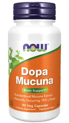 NOW Foods DOPA Mucuna Brain Support - 90 Capsules - Exp. 5/26 • $13.99