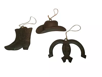 Cowboy Rustic Western Decor Western Wreath Decor Western Ornaments 3 Pcs • $5.60