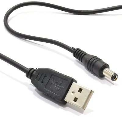 USB To 5.5mm Barrel Jack Male DC Power Charger Plug Adapter Cable Lead 70cm • £2.69
