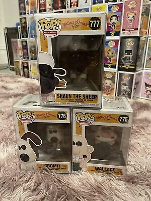 Funko Pop Vinyl Wallace And Gromit | Shaun The Sheep 775 776 777 With Protectors • $250