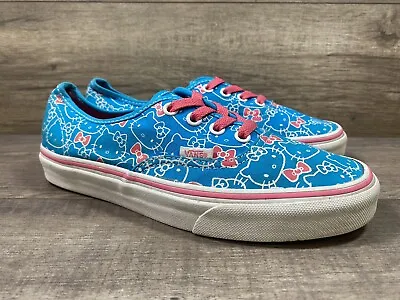 VANS X Authentic Sanrio Hello Kitty Hawaiian Ocean Blue Pink Womens Size 6.5 • $30.80