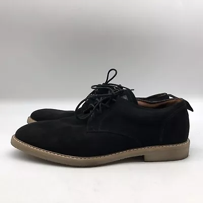 H & M Shoes Men US Dress Derby Oxford Black Suede Lace Up Almond Toe Size 9 • $29.90