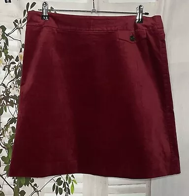 Marc O Polo Wine Velvet Short Straight Mini Skirt Size 40 • £17.97