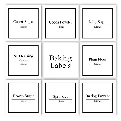 £9.99 • Buy Baking Label Bundle, Pantry Labels, Labelled Storage, Jar Labels, Kitchen Labels