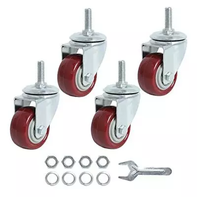 4 Set Swivel Caster Wheels 2 In Heavy Duty Threaded Stem Casters 5/16 - 18 X 1  • $25