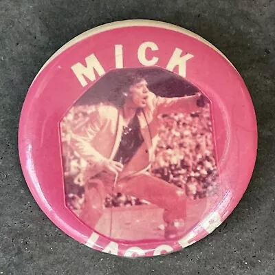 Vintage 1970s MICK JAGGER Pin Button ROLLING STONES Badge 1.75  Live Pinback • $9.95