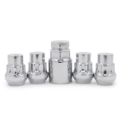 Lug Wheel Lock Nuts 1/2  Chrome Bulge Acorn Locking Nut 1/2-20 Fits Ford • $12.97