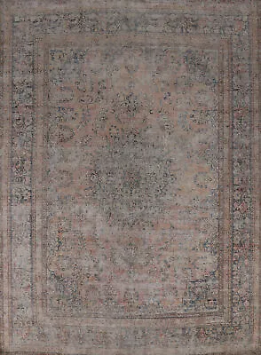 Traditional Muted Mashaad Vintage Area Rug 10x12 Wool Hand-knotted Room Size Rug • $865