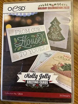 OESD Holly Jolly Greeting Cards Machine Embroidery CD 25 Designs #12834 • $19.99