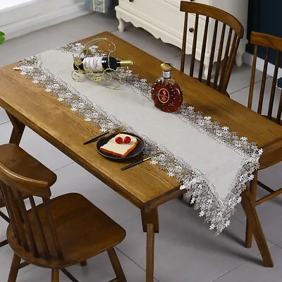 Cotton Crochet Lace Table Runner Rectangle For Dinner Table Handmade Table Cover • $18.52