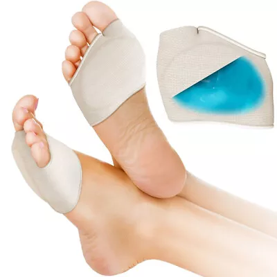 Metatarsal Gel Foot Pads Support Insoles Mens Ball Of Cushion Mortons Neuroma UK • £5.26