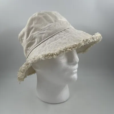 Eddie Bauer Women’s Ivory Cotton Canvas Bucket Pail Hat - Size S/M • $14.99